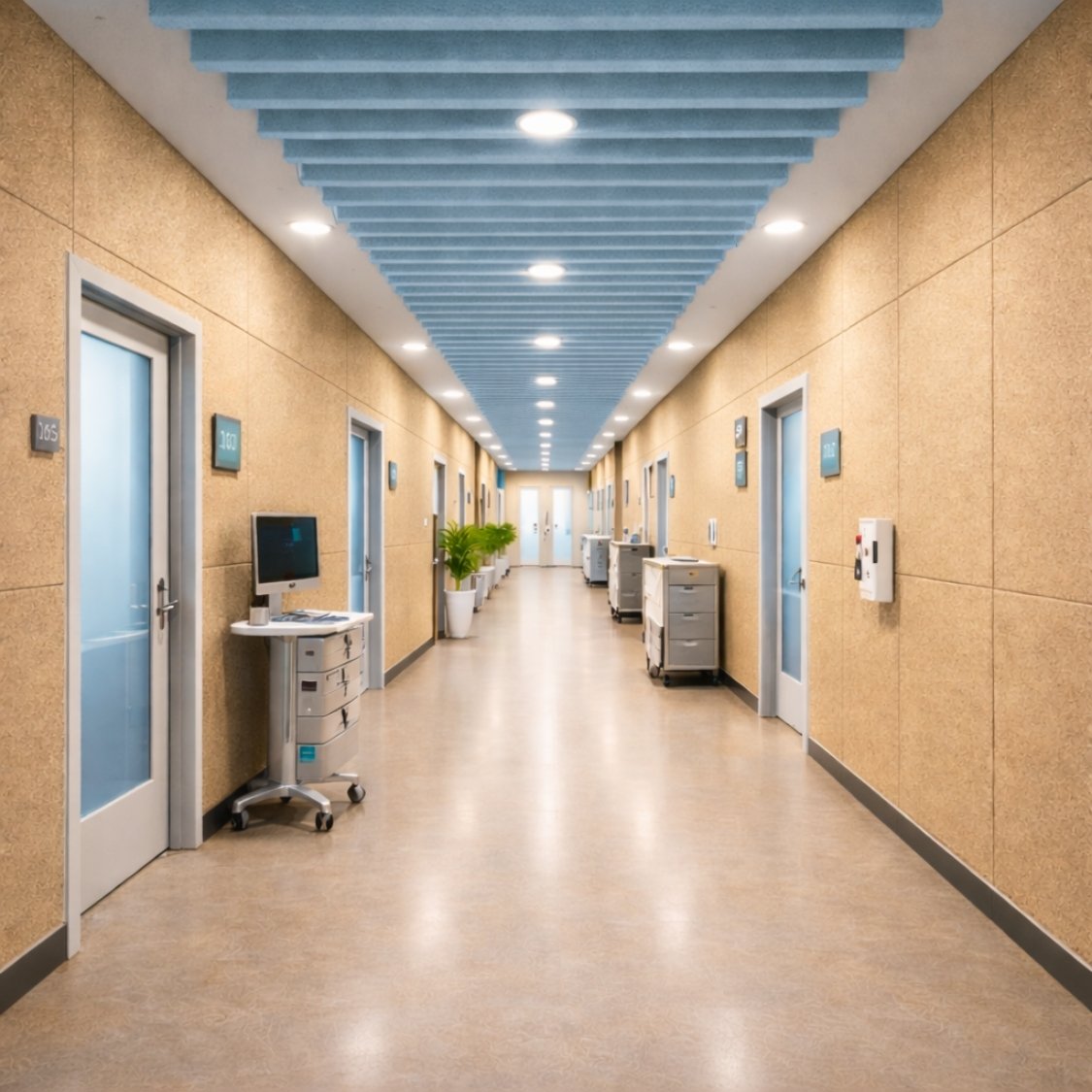 Hospital corridor noise control